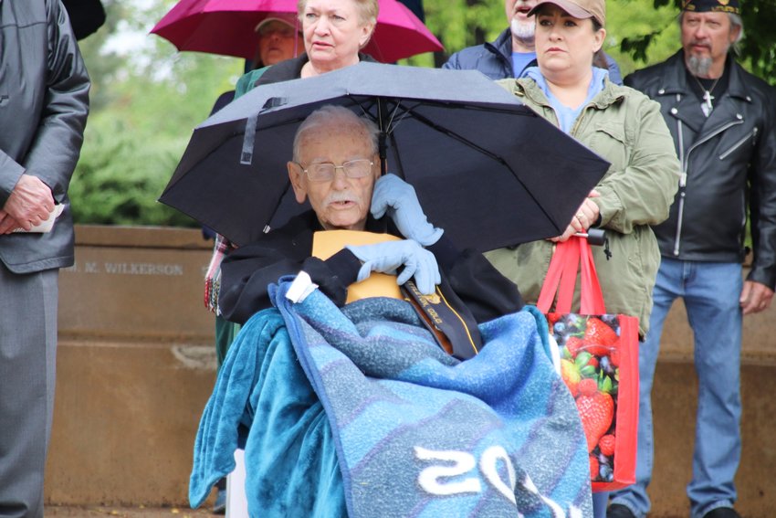 World War II veteran Charles Goodwin watches the Memorial Day ceremony. Read Goodwin's story here: https://littletonindependent.net/stories/my-name-is-charles-goodwin,316270